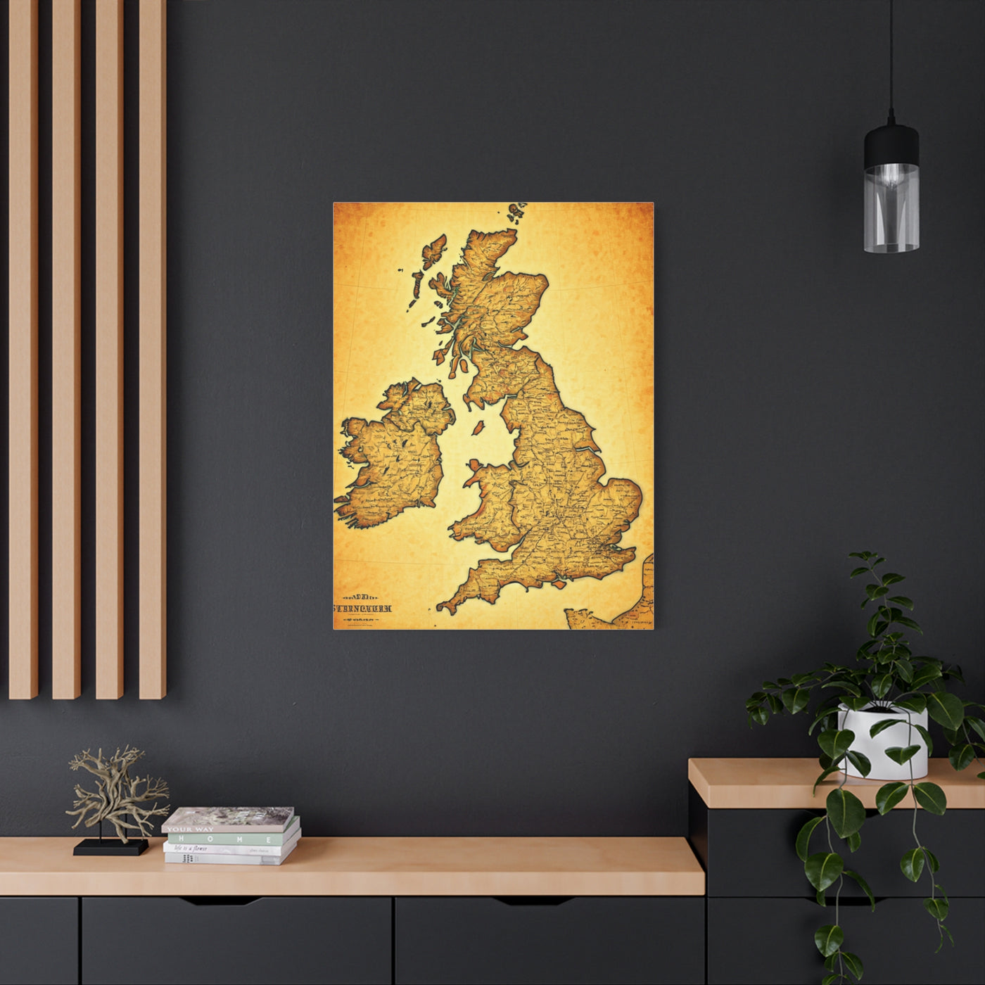 World Map on Aged Scroll Background Wall Art & Canvas Prints .