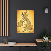 World Map on Aged Scroll Background Wall Art & Canvas Prints .