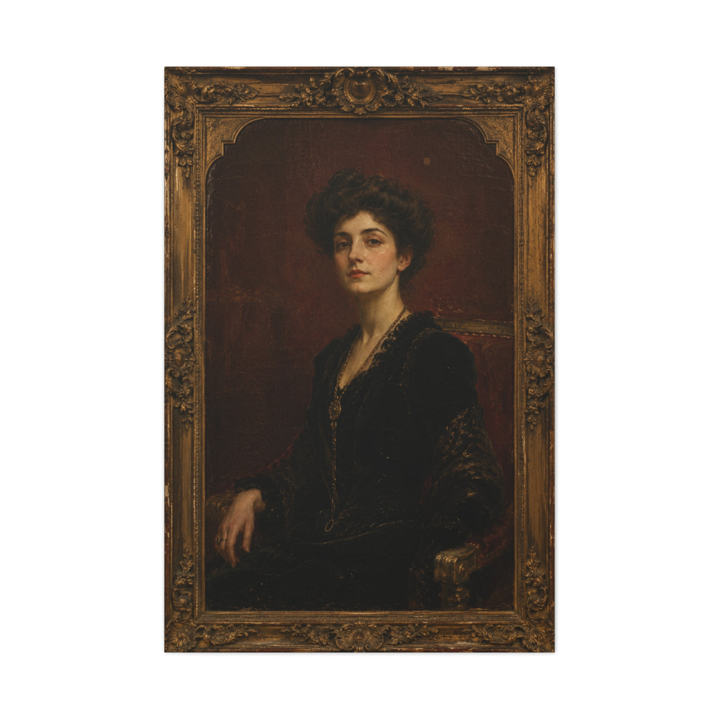 Victorian Portrait Lady in Gilded Frame Wall Art & Canvas Print