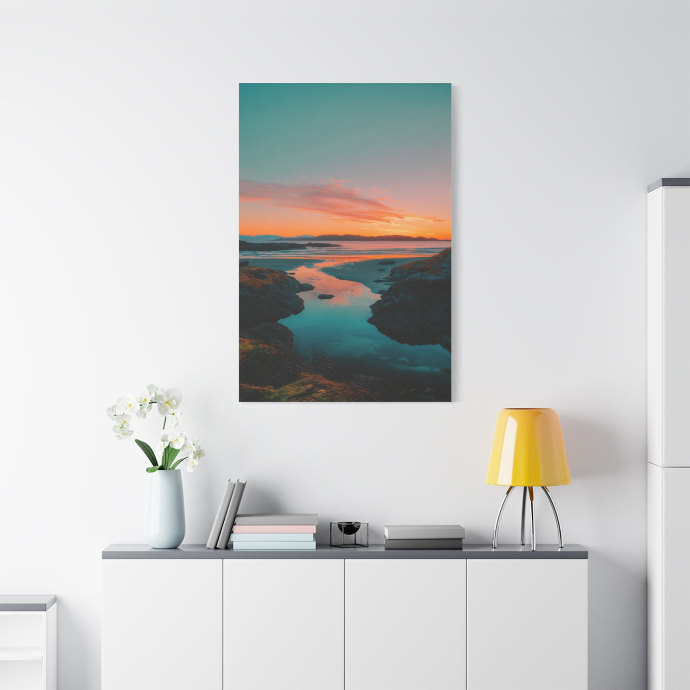 Coastal Sunset Horizon Reflection Wall Art & Canvas Print