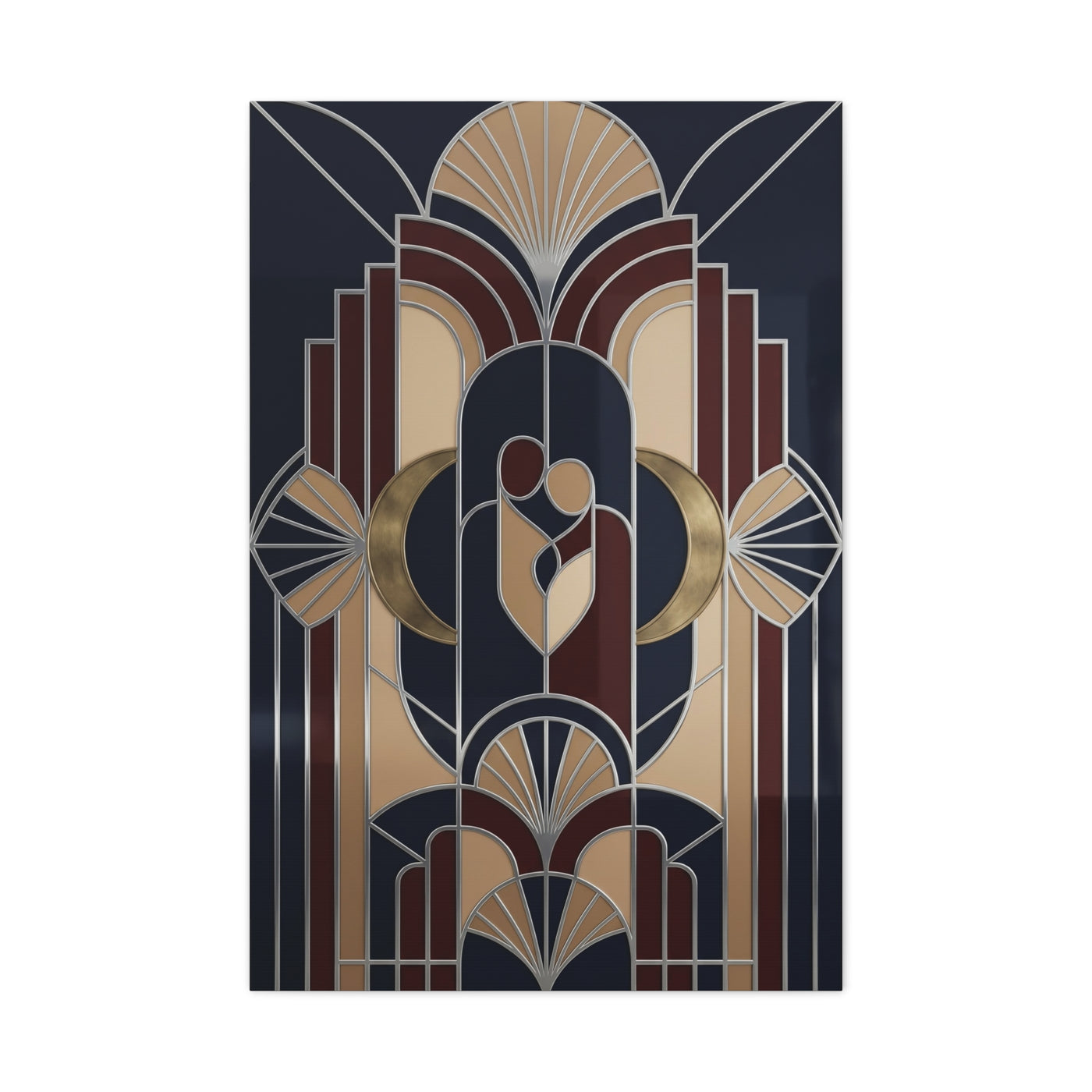 Neo-Deco Geometric Romance Composition Wall Art & Canvas Print