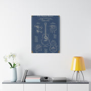 Vintage Acoustic Guitar Patent Blueprint Wall Art & Canvas Print