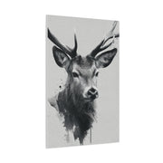 Minimal Ink Wash Deer Portrait Wall Art & Canvas Print