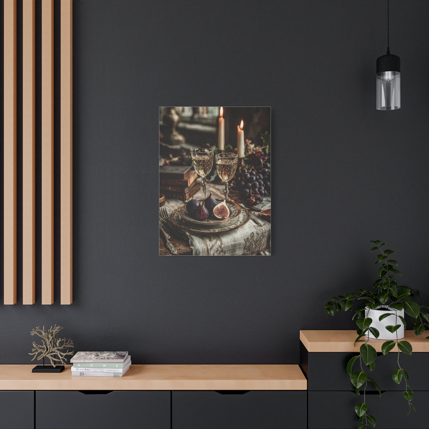 After-Dinner Wine and Fig Table Wall Art & Canvas Print