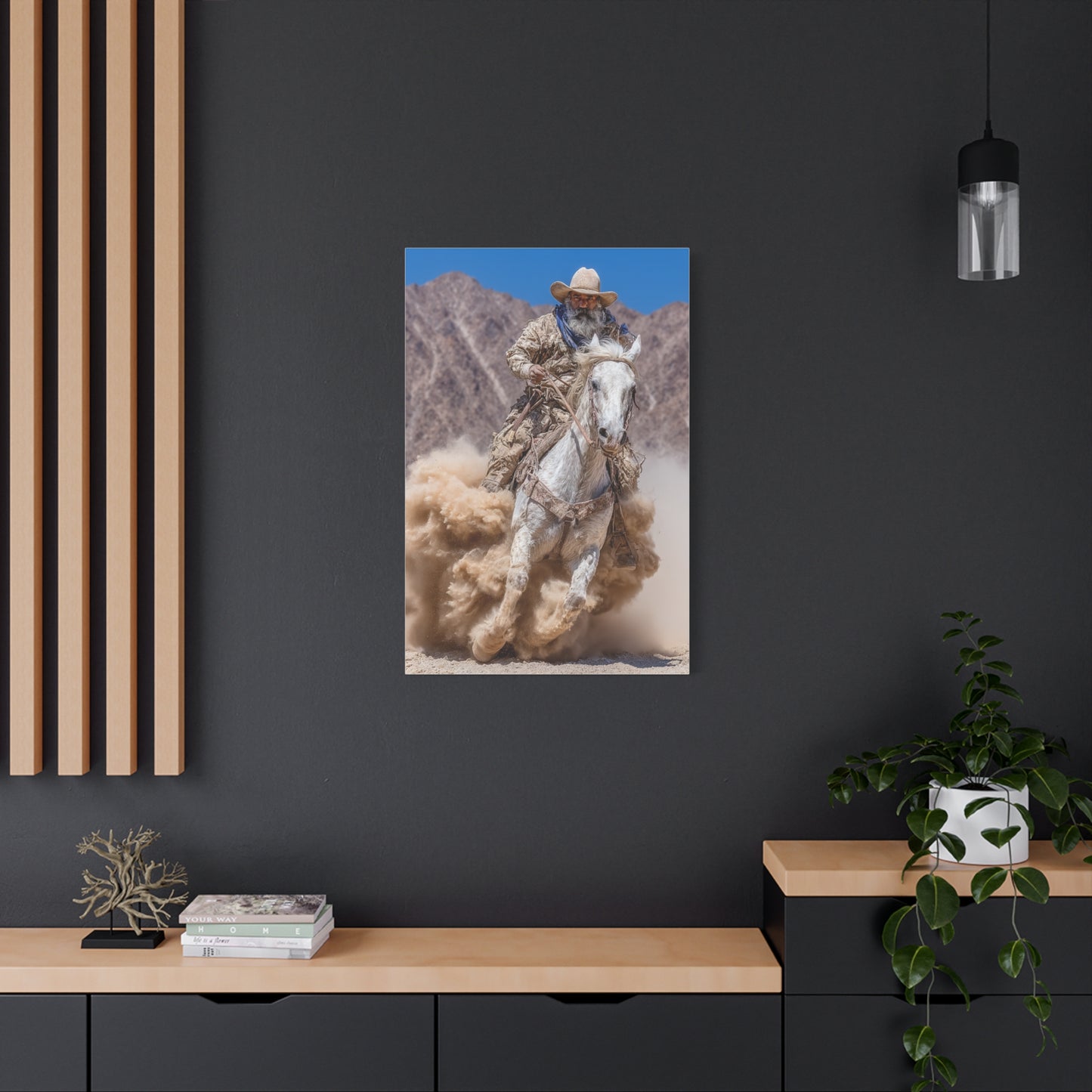 Dust Storm Cowboy Gallop Wall Art & Canvas Print