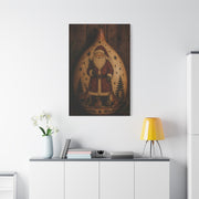 Folk Art Santa Gourd Plaque Wall Art & Canvas Print