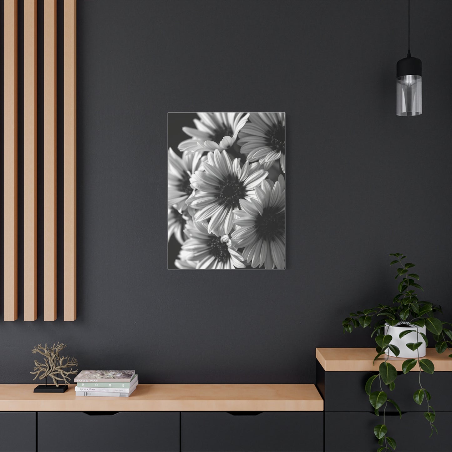 Luxe Obsidian Floral Visage Wall Art & Canvas Print