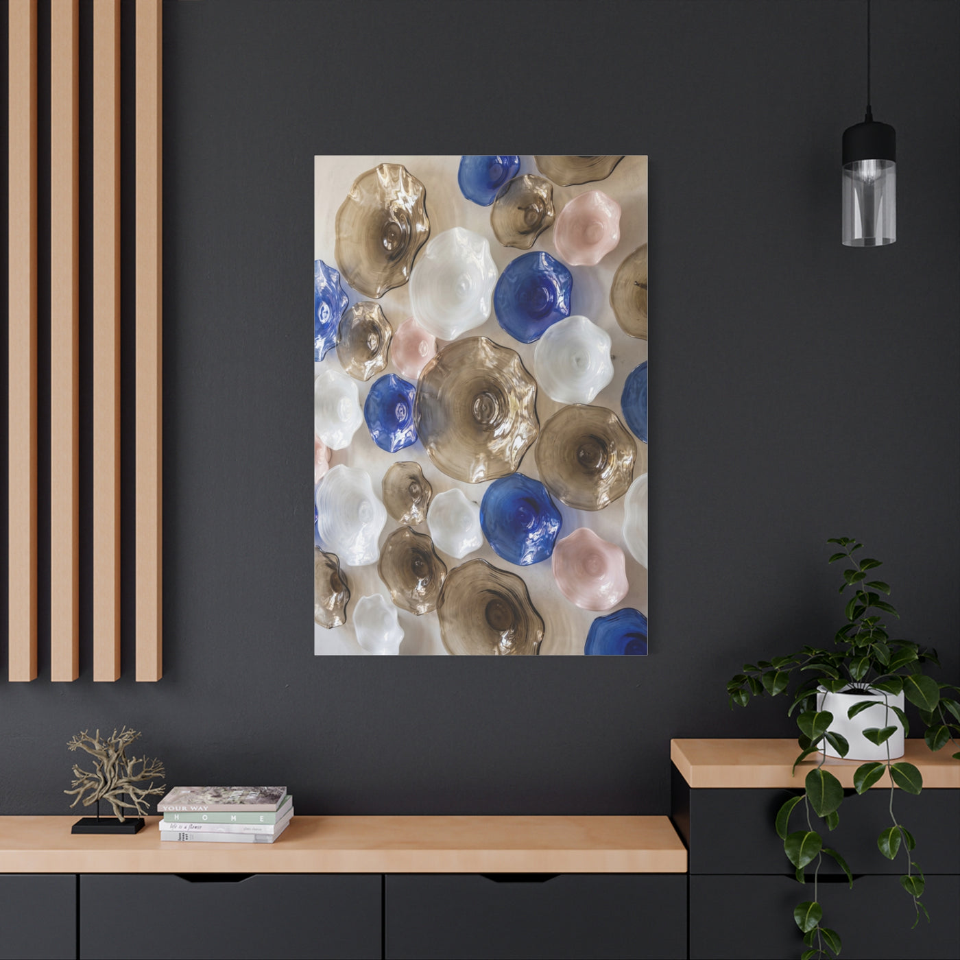 Glass Floral Mosaic Arrangement Wall Art & Canvas Print
