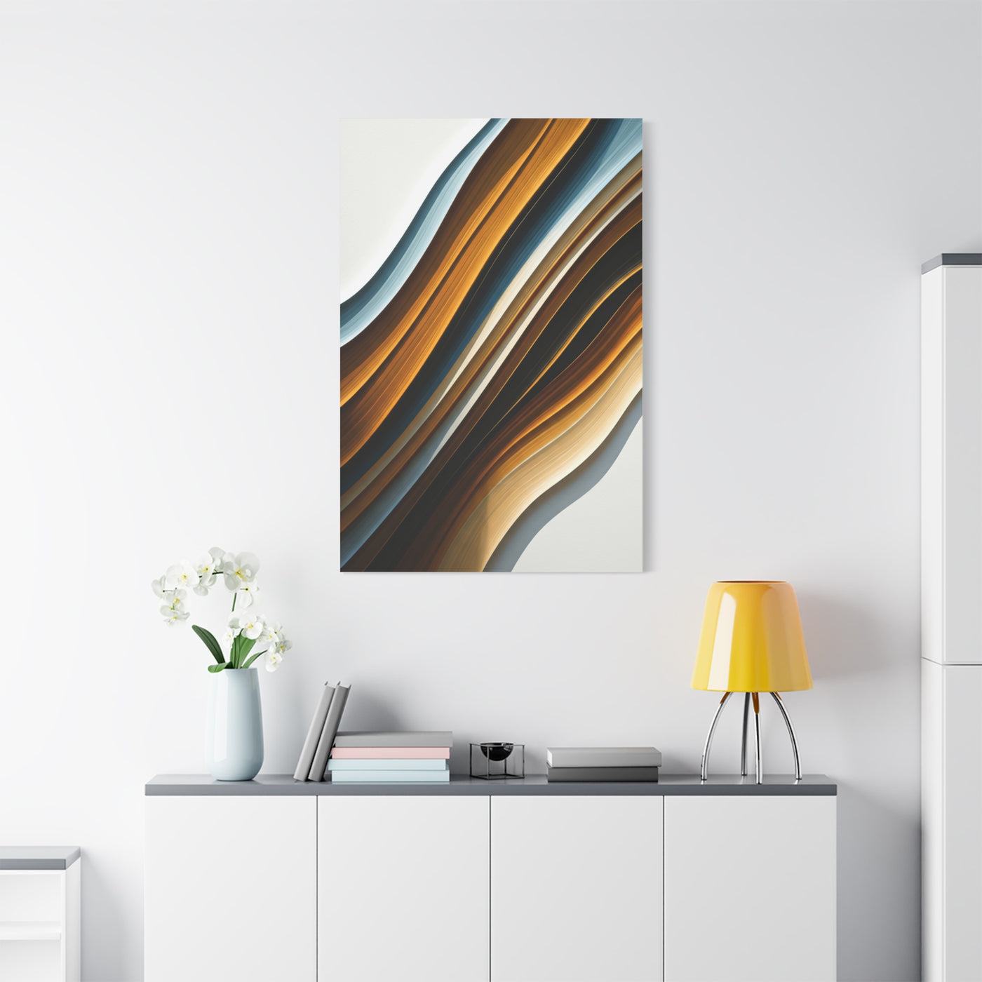 Warm Metallic Wave Abstract Wall Art & Canvas Prints