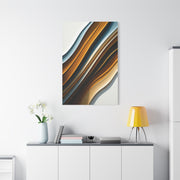 Warm Metallic Wave Abstract Wall Art & Canvas Prints