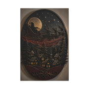Layered Metal Santa Sleigh Village Wall Art & Canvas Print
