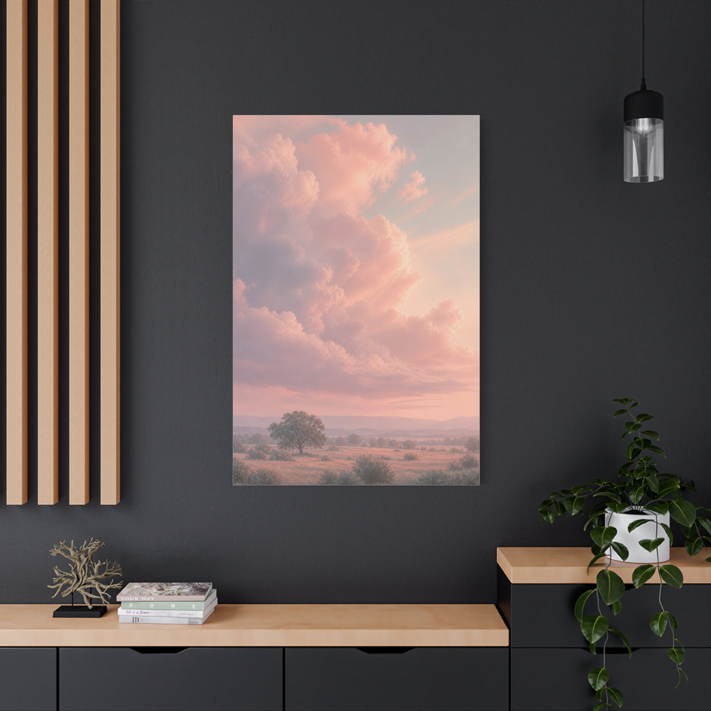 Blush Cloudscape Landscape Wall Art & Canvas Print