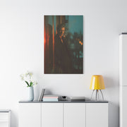 Man Smoking Fire Escape Noir Portrait Wall Art & Canvas Print