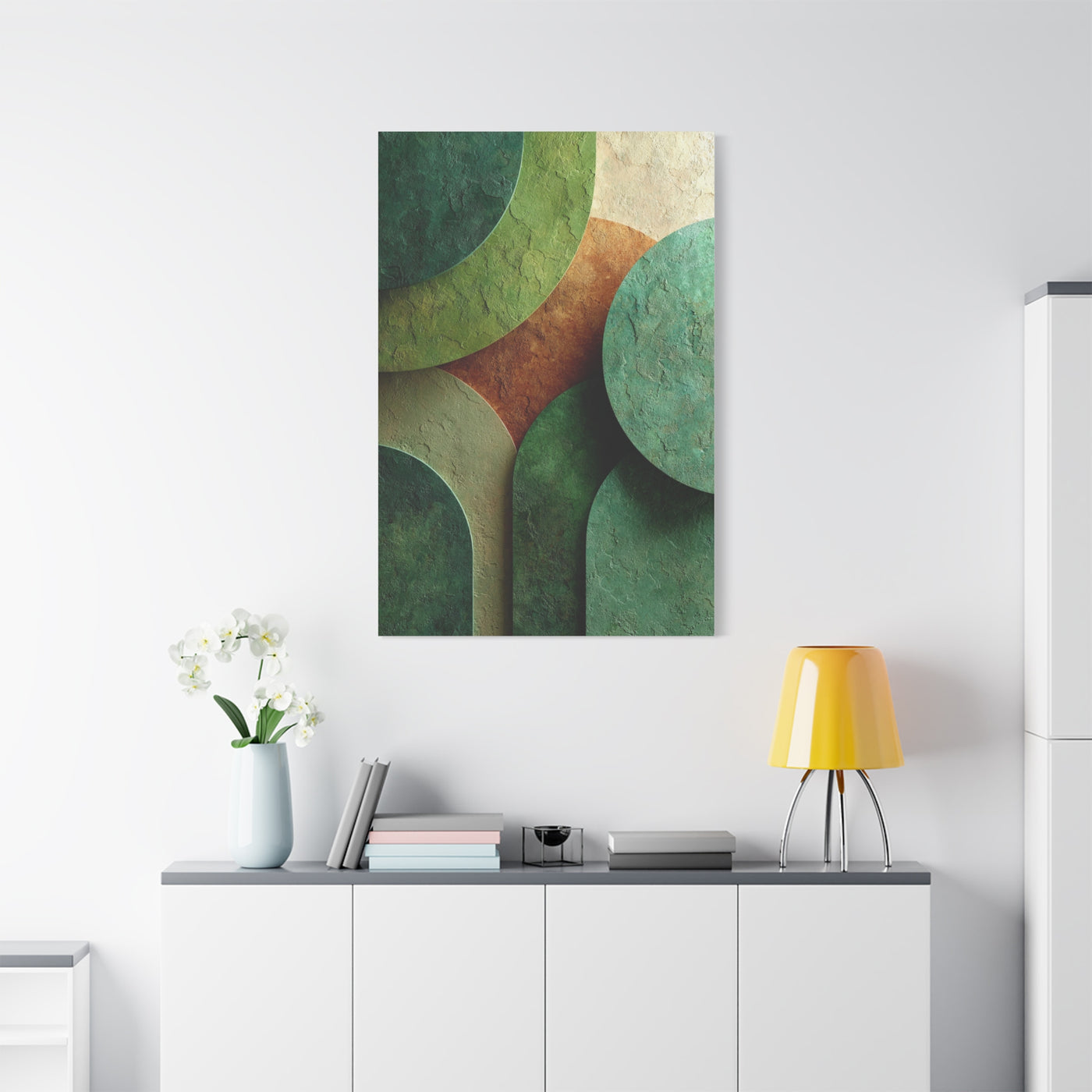 Sage Limewash Organic Green Abstract Wall Art & Canvas Print