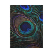 Macro Iridescent Peacock Feather Wall Art & Canvas Print