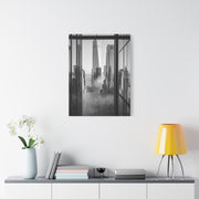 Executive Skyline Through Glass Wall Art & Canvas Print