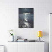 Moonlit Beach Reflections with Scattered Seashells Wall Art & Canvas Print