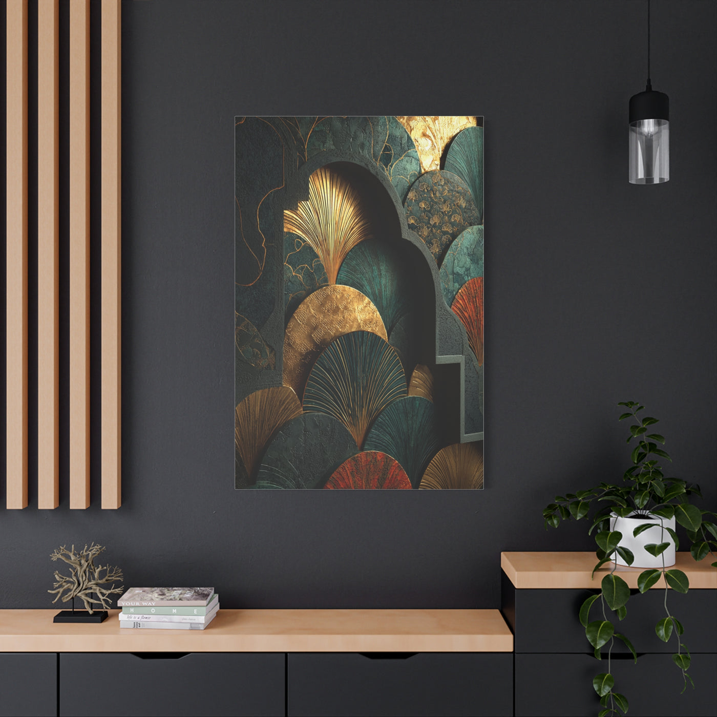 Emerald Art Deco Architectural Wall Art & Canvas Print