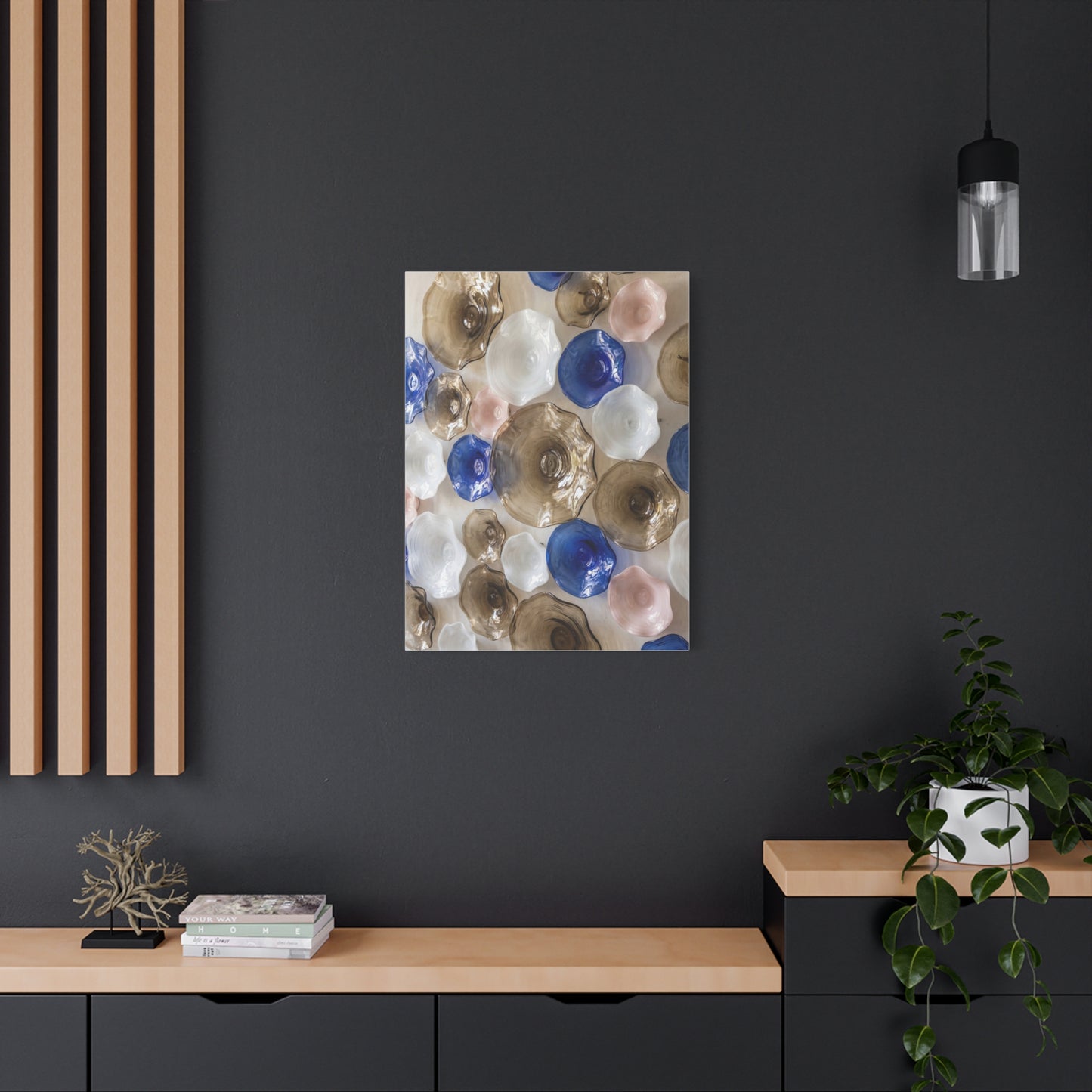 Glass Floral Mosaic Arrangement Wall Art & Canvas Print