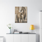 Geometric Horse Modern Ranch Study Wall Art & Canvas Print