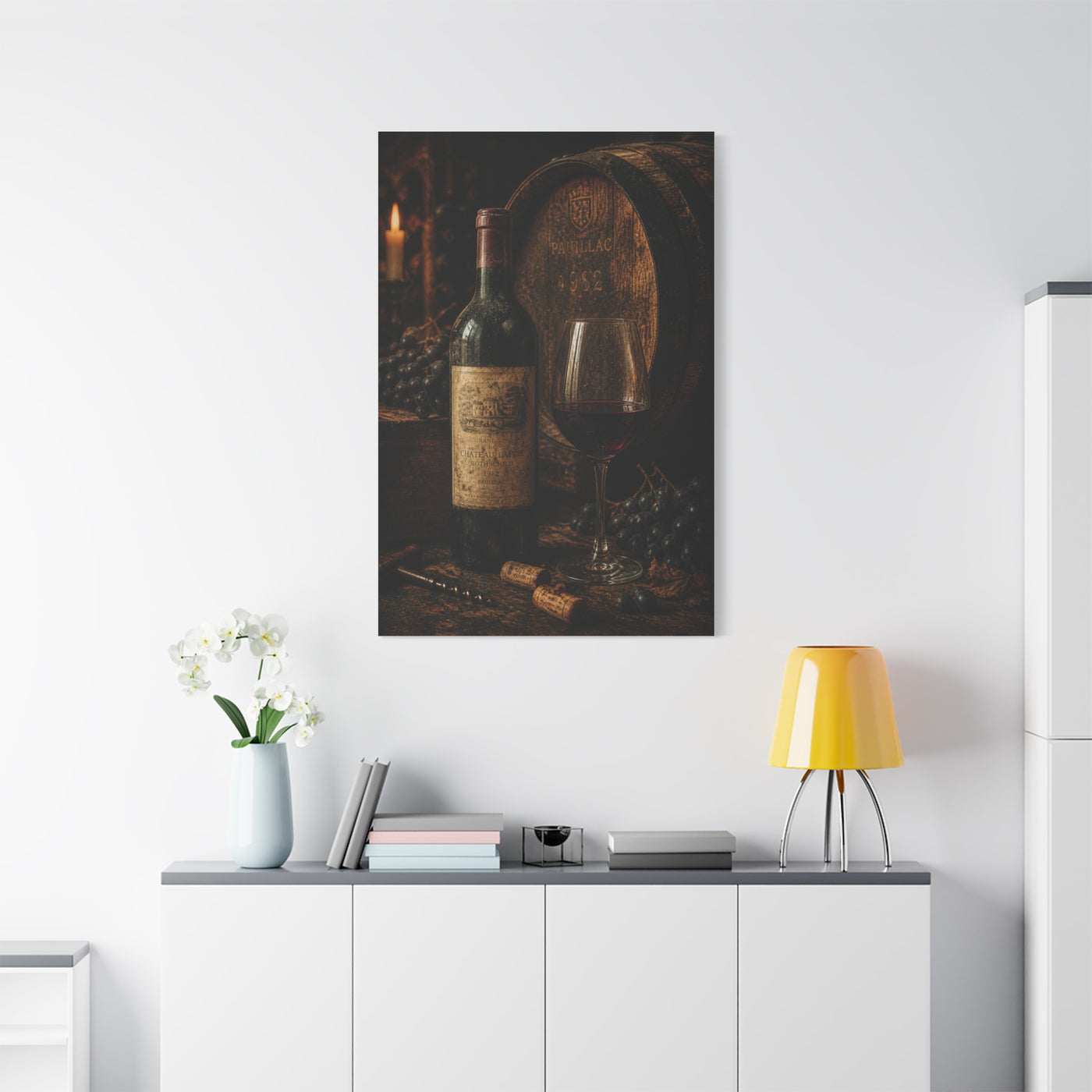 Vintage Red Wine Cellar Still Life Wall Art & Canvas Print