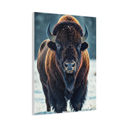 Winter American Bison in Snow Landscape Wall Art & Canvas Print