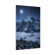 Moonlit Himalayan Peaks & Stupa Wall Art & Canvas Print