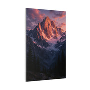 Rose Alpenglow Mountain Face Wall Art & Canvas Print