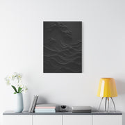 Dark Textured Wave Monochrome Statement Wall Art & Canvas Print