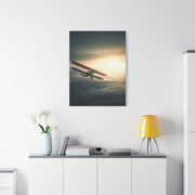 Vintage Biplane Into the Light Wall Art & Canvas Prints