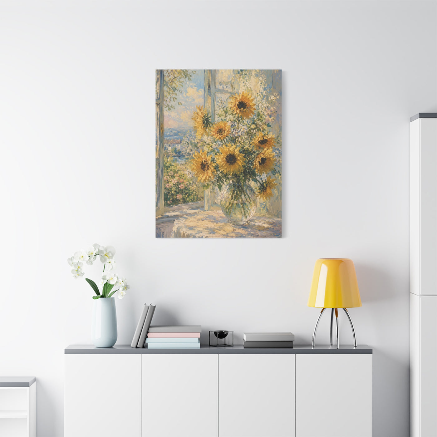 Sunlit Window Sunflower Still Life Wall Art & Canvas Print