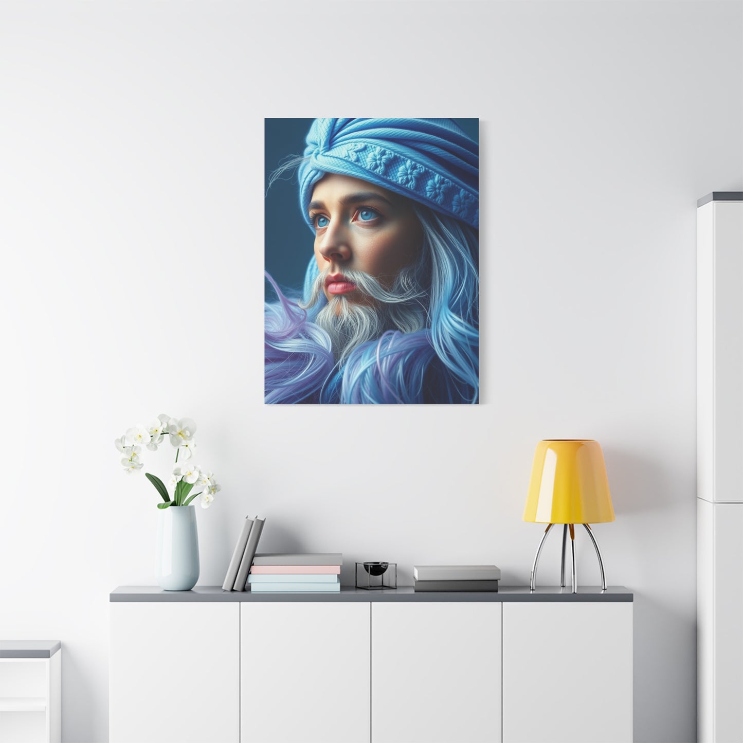 Blue & Gray Art Supreme Canvas Wall Art & Canvas Print