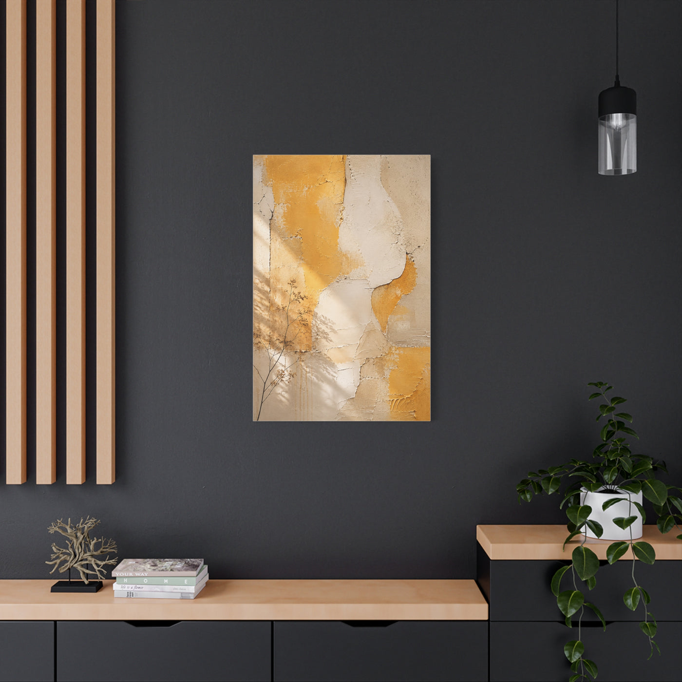 Sunlit Plaster Organic Wall Texture Composition Wall Art & Canvas Print