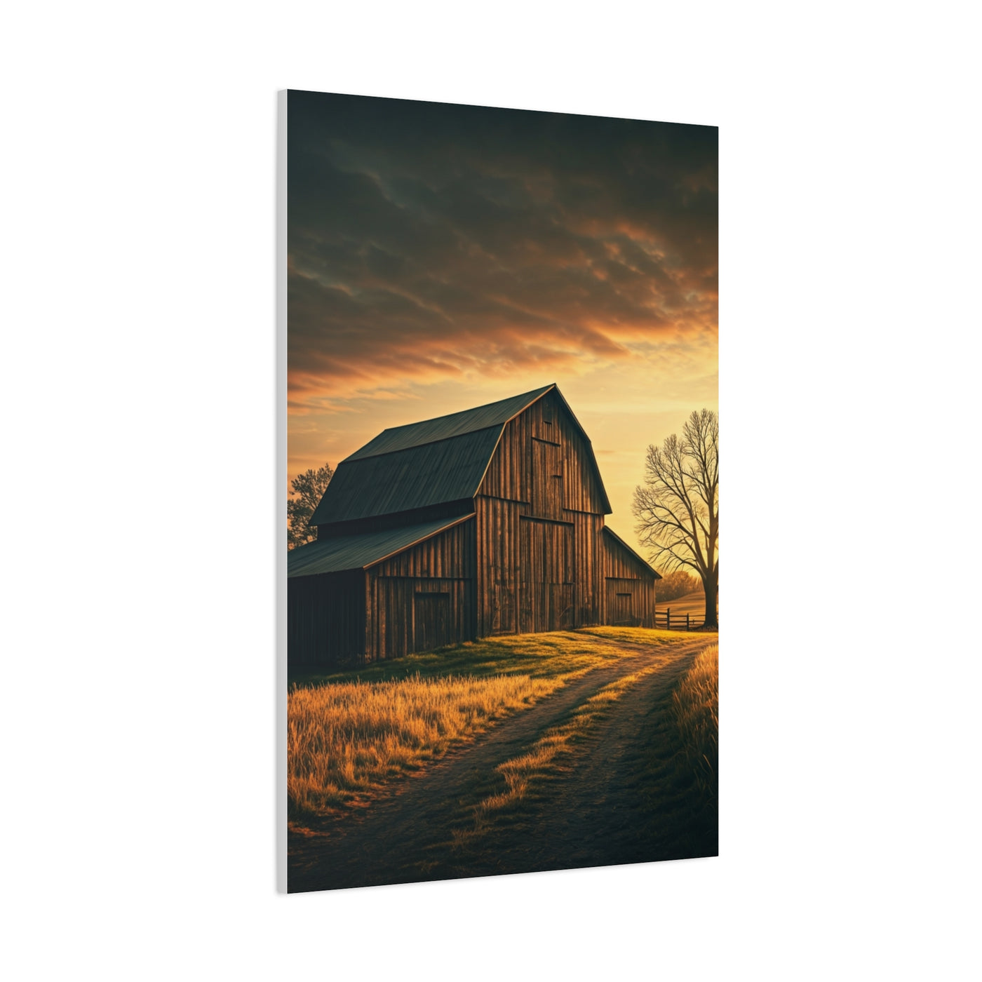Rustic Barn Along the Country Path Wall Art & Canvas Prints