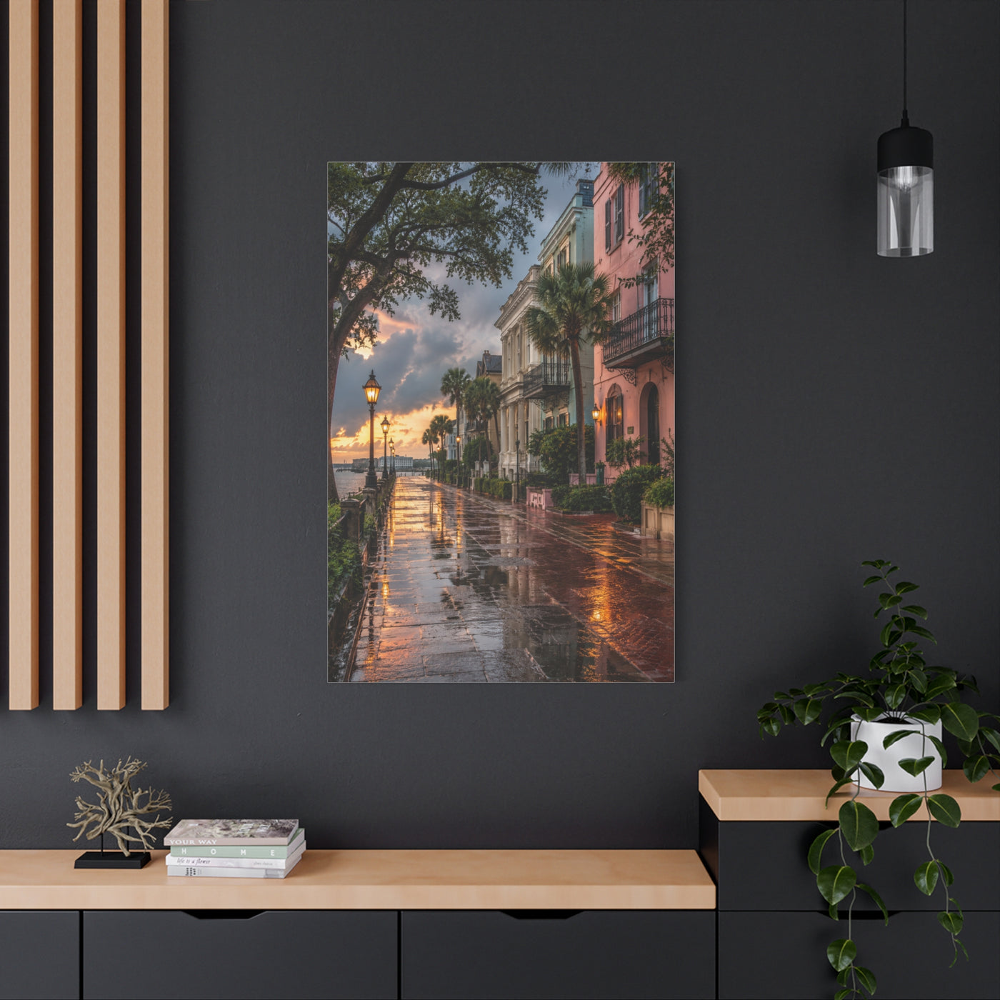 Charleston Battery District After Rain Wall Art & Canvas Print