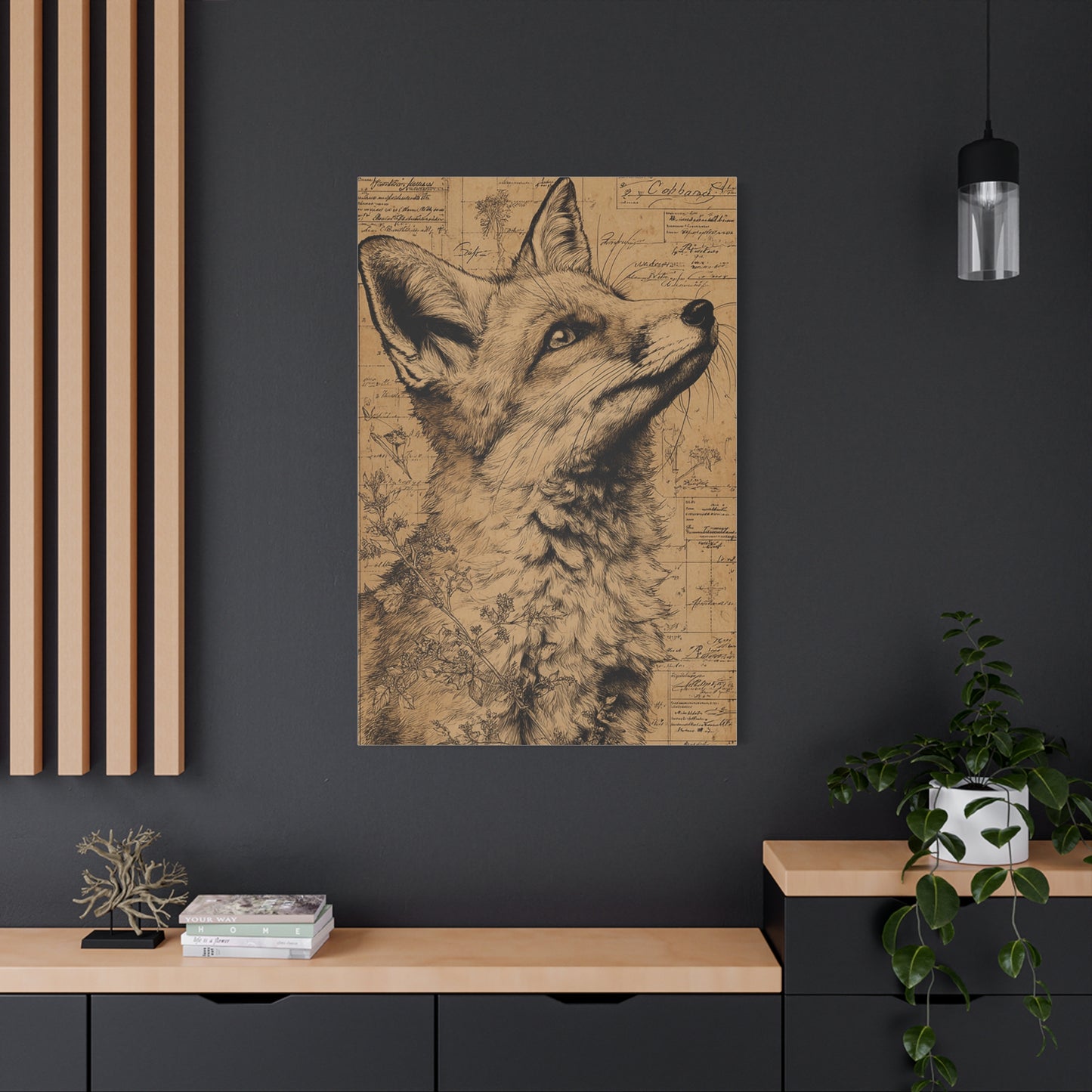 Vintage Natural History Fox Study Wall Art & Canvas Print