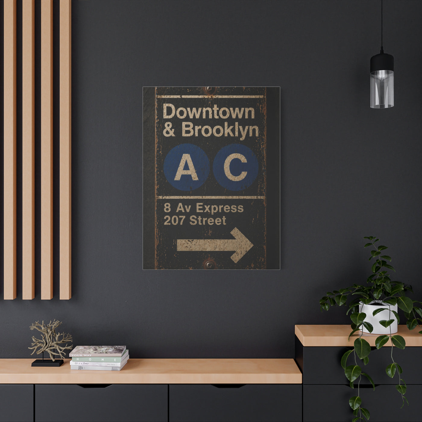 Vintage Subway Sign Industrial Wall Art & Canvas Print