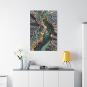 Emerald Geode Gold Vein Abstract Wall Art & Canvas Print