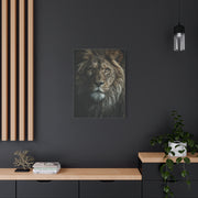 Lion Close Portrait Intense Gaze Wall Art & Canvas Print
