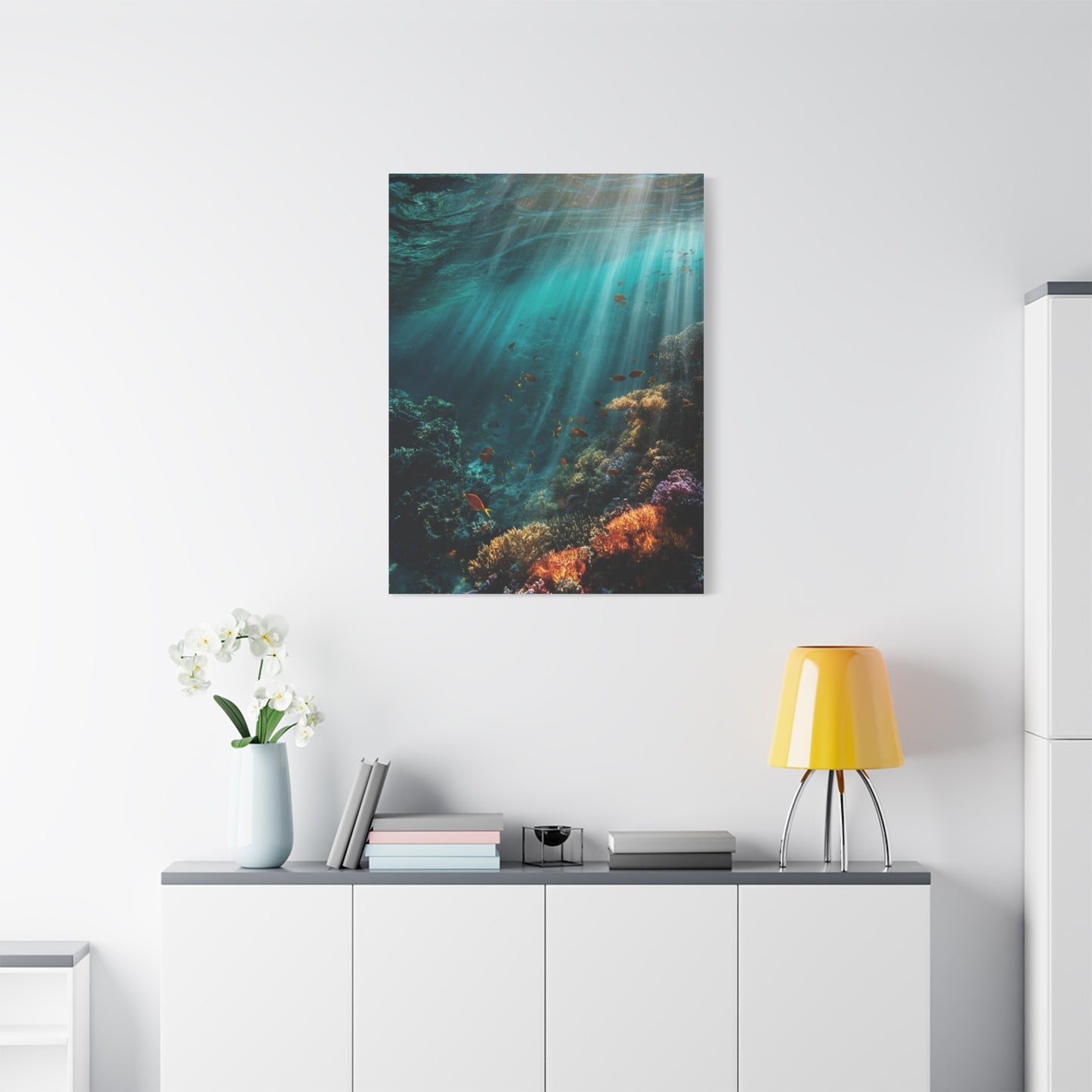 Underwater Marine Coral Reef Scene Wall Art & Canvas Print
