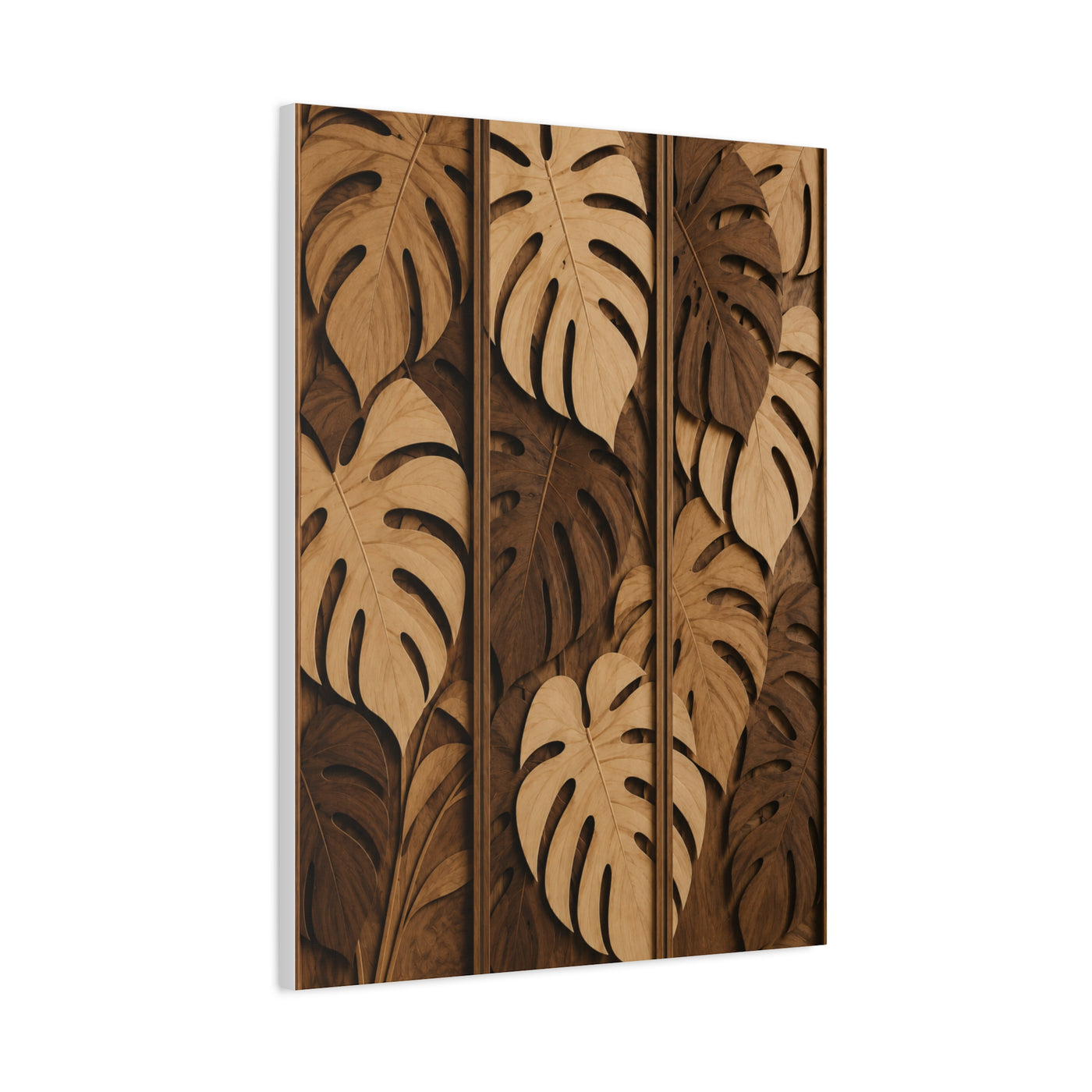 Layered Monstera Wood Panel Tropical Wall Art & Canvas Print