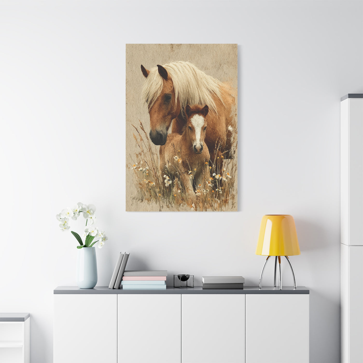 Mare and Foal Tender Bond Wall Art & Canvas Print