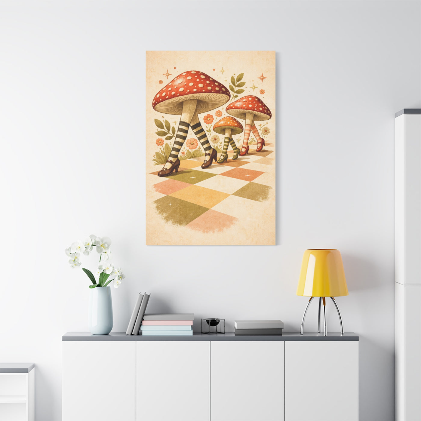 Funny Surreal Mushroom Poster Aesthetic Wall Art & Canvas Print