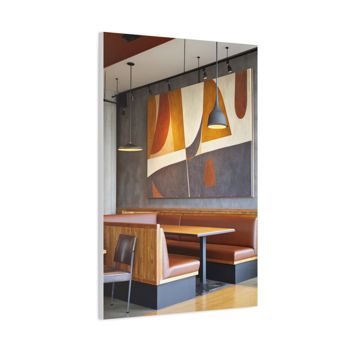 Warm Geometric Restaurant Booth Wall Art & Canvas Print