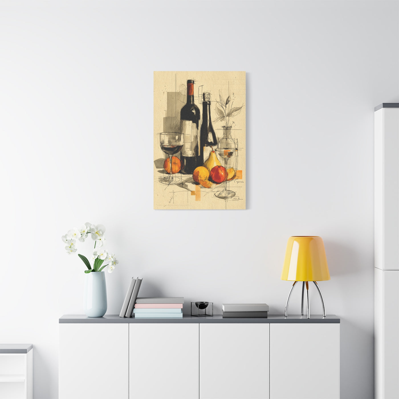 Minimalist Line Art Dining Still Life Wall Art & Canvas Print