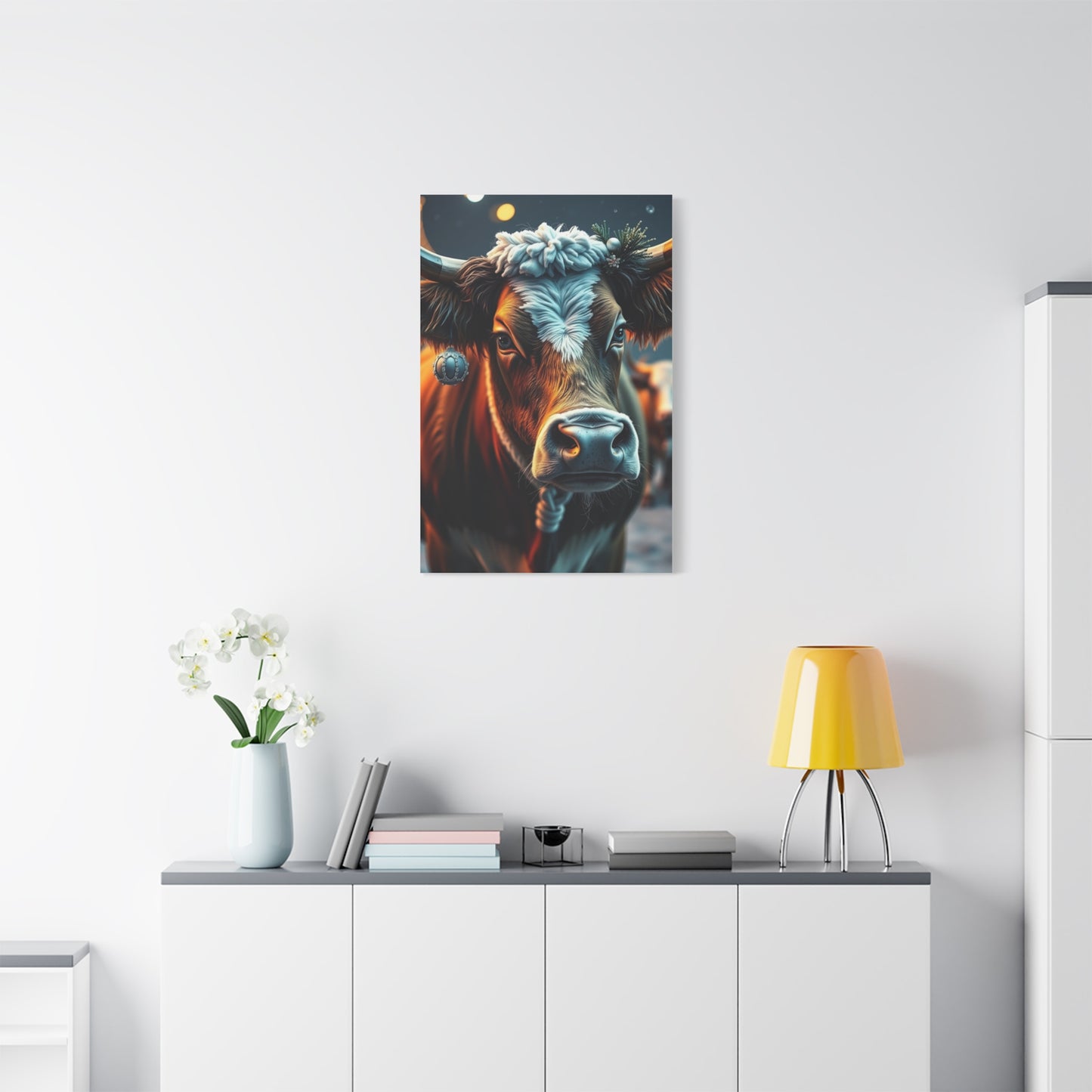 Christmas Cow Art Luxury Canvas Wall Art & Canvas Print