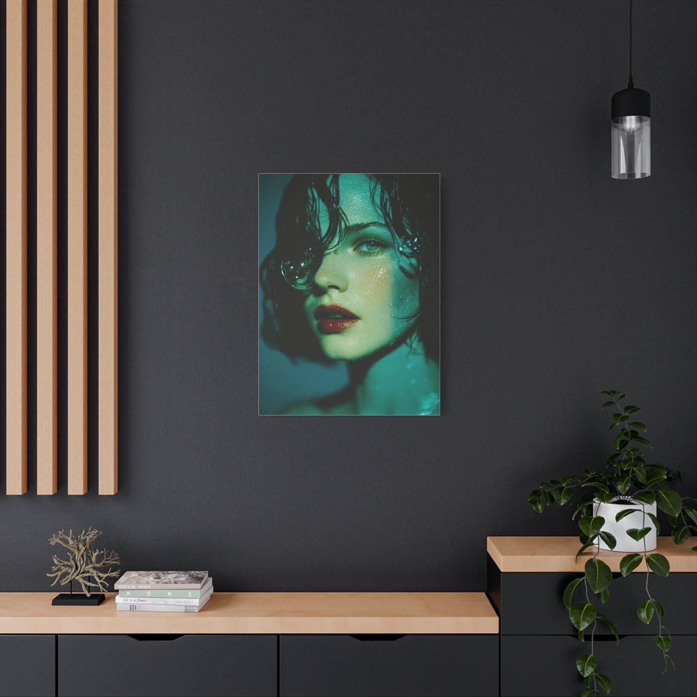 Wet Hair Glass Orb Portrait Wall Art & Canvas Print