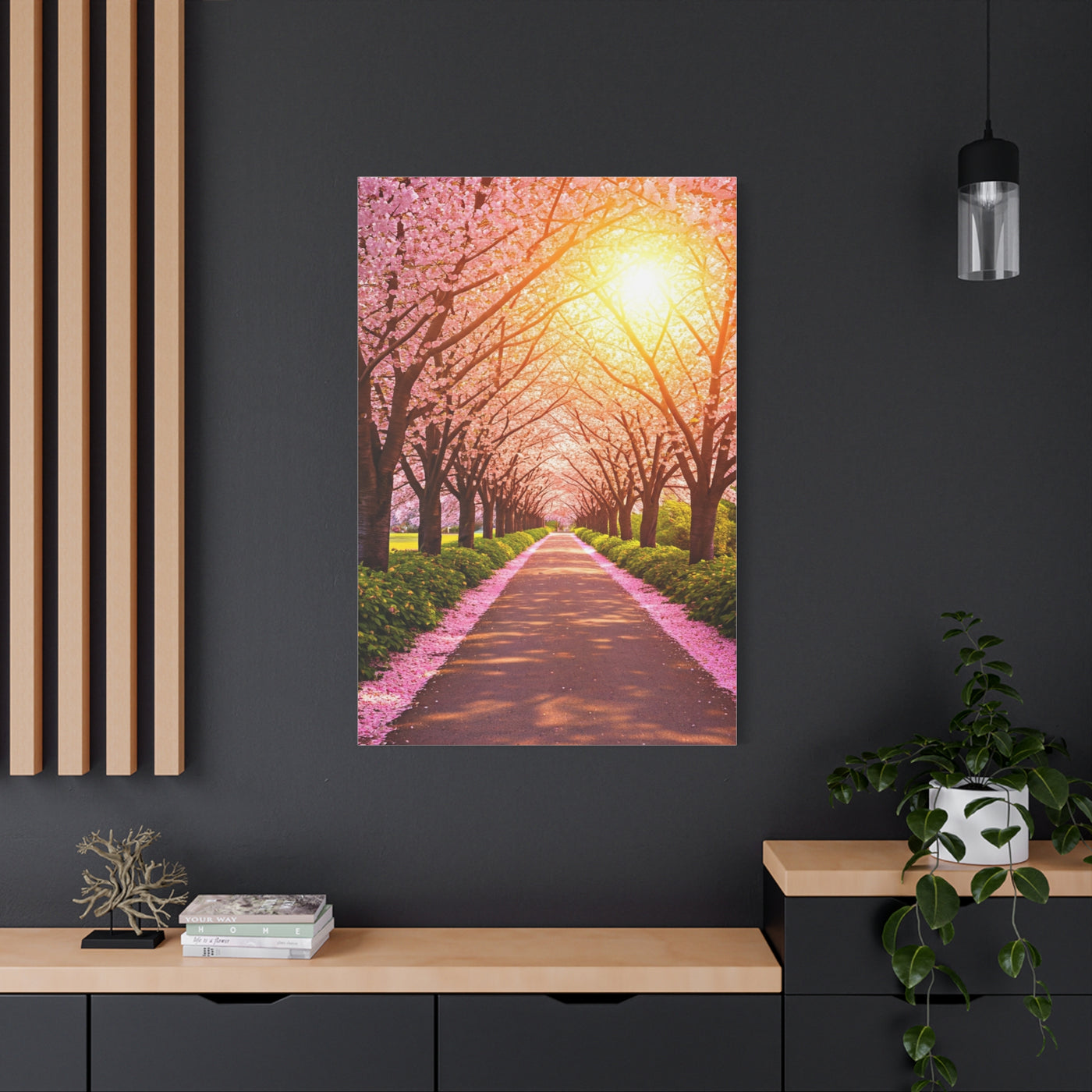 Cherry Blossom Tree Tunnel Spring Pathway Wall Art & Canvas Prints
