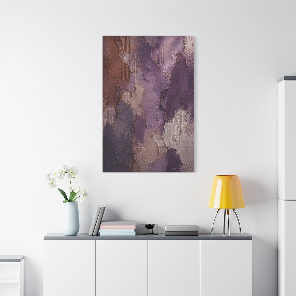 Wabi-Sabi Plum Texture Abstraction Wall Art & Canvas Print