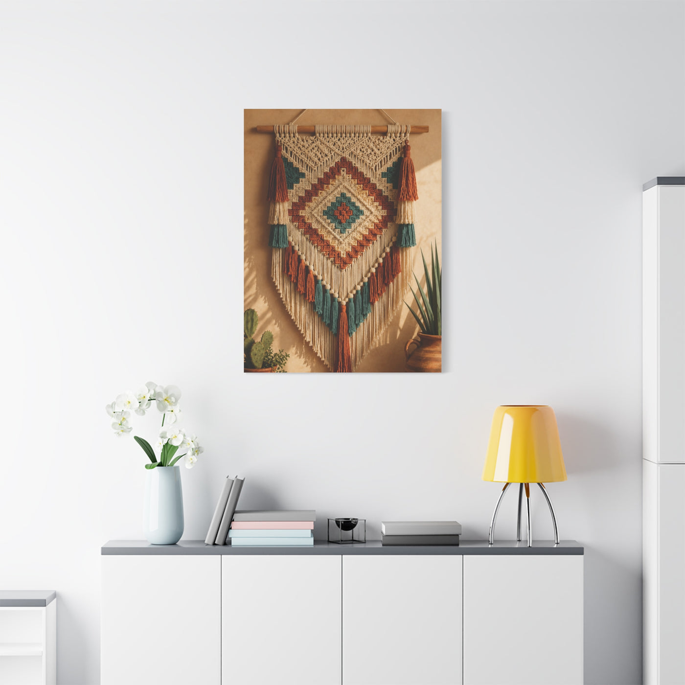 Southwestern Macrame Textile Wall Art & Canvas Print